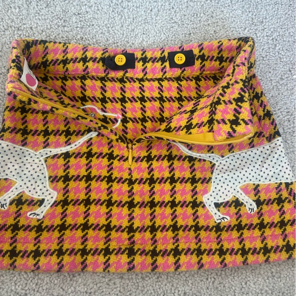 Mini Boden Yellow and Pink Houndstooth Skirt with Dog Design - Picture 5 of 5